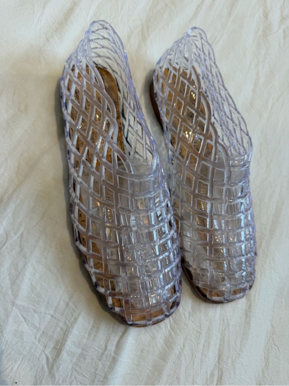 Clear Woven Jelly Flats - Women
